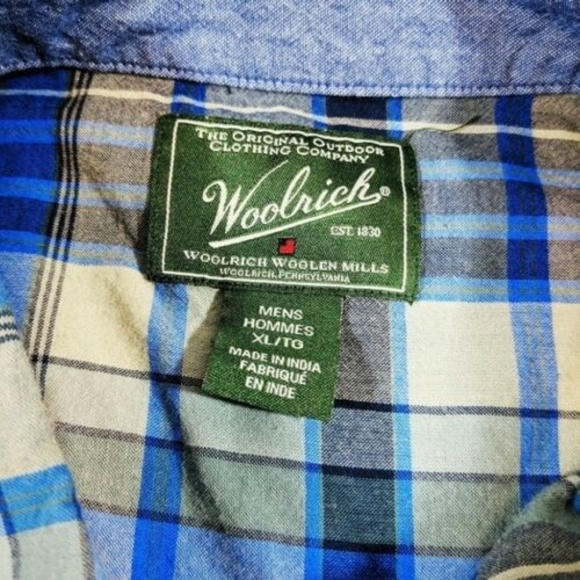 VINTAGE Woolrich Plaid Button Down Short Sleeves - Picture 5 of 7